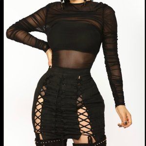 NEW! Drop It Down Low Mesh Dress